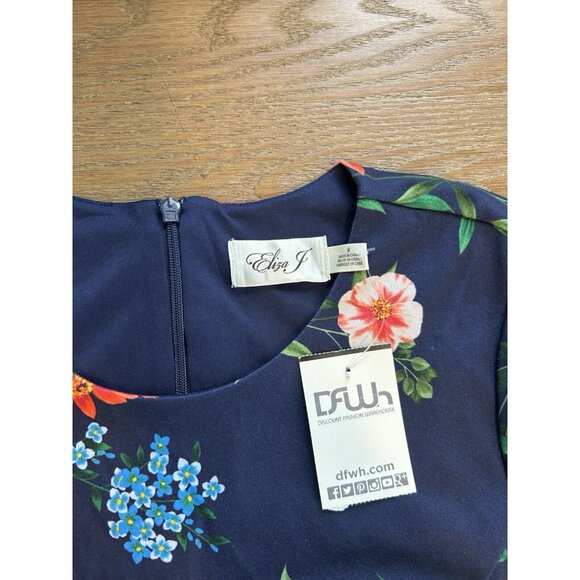 New Eliza J Garden Floral 3/4 Sleeve A Line Dress - Picture 2 of 8